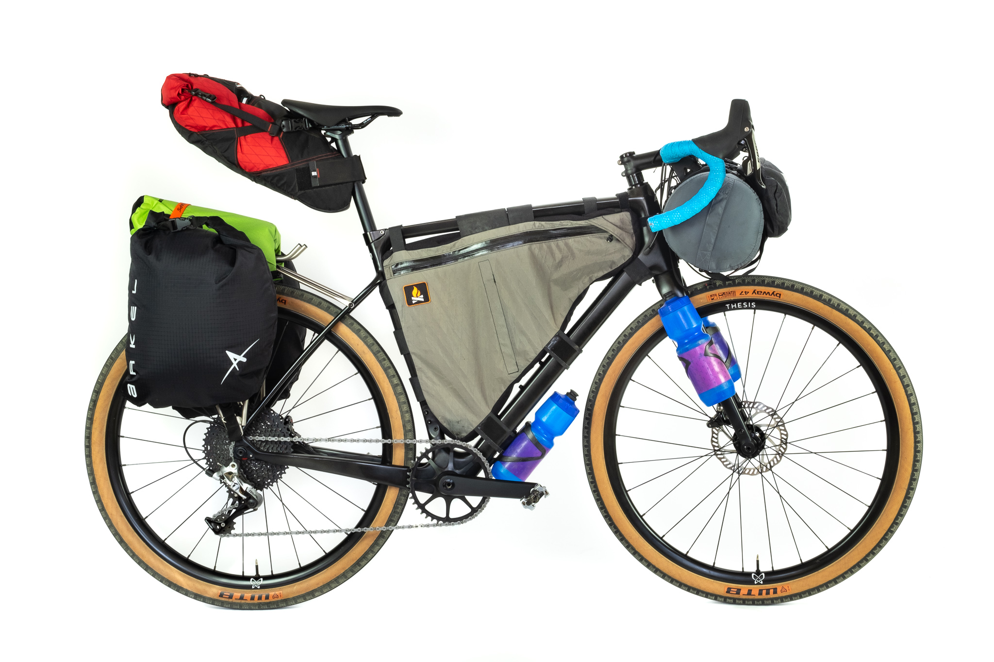 The Thesis bike set up for bikepacking. 